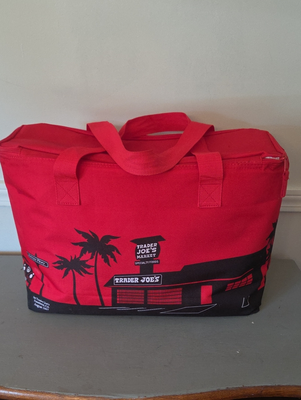 Red Canvas Tote Bag Very Clean
